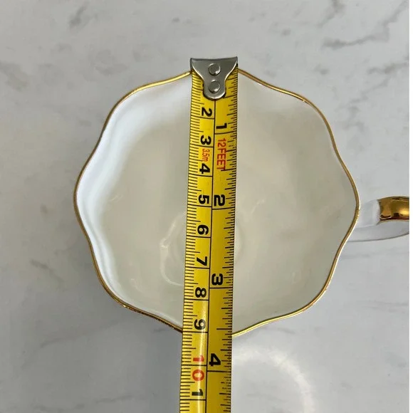 Queen Anne Bone China Snack Set Gold Filigree Teacup Tray England Vtg Tea Party - Picture 15 of 15